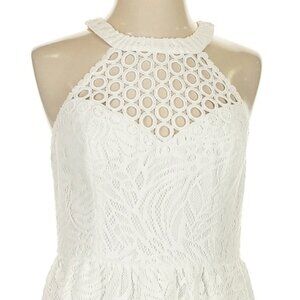 Pockets! Bridal Lily Pulitzer Kinley White Dress with white tropical fruit lace